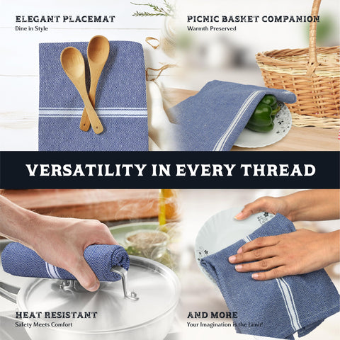 Texas Linen Co premium towels in kitchen setting for cleaning and drying tasks.