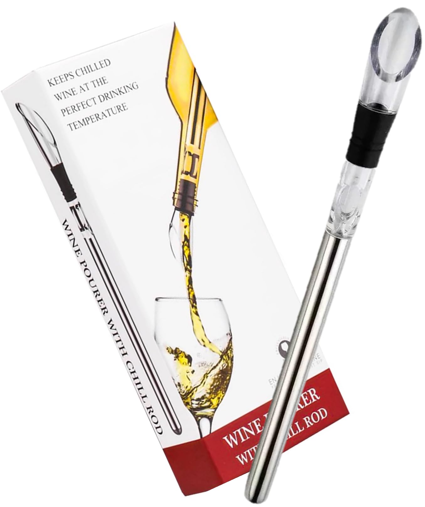 TexasDeluxe Wine Chiller Stick top view shows compact cooling for wine