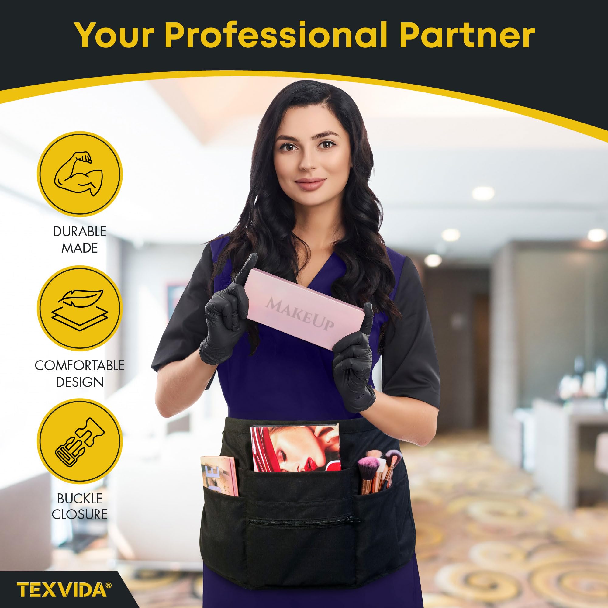TEXVIDA black waitress apron suits professionals from servers to bartenders.