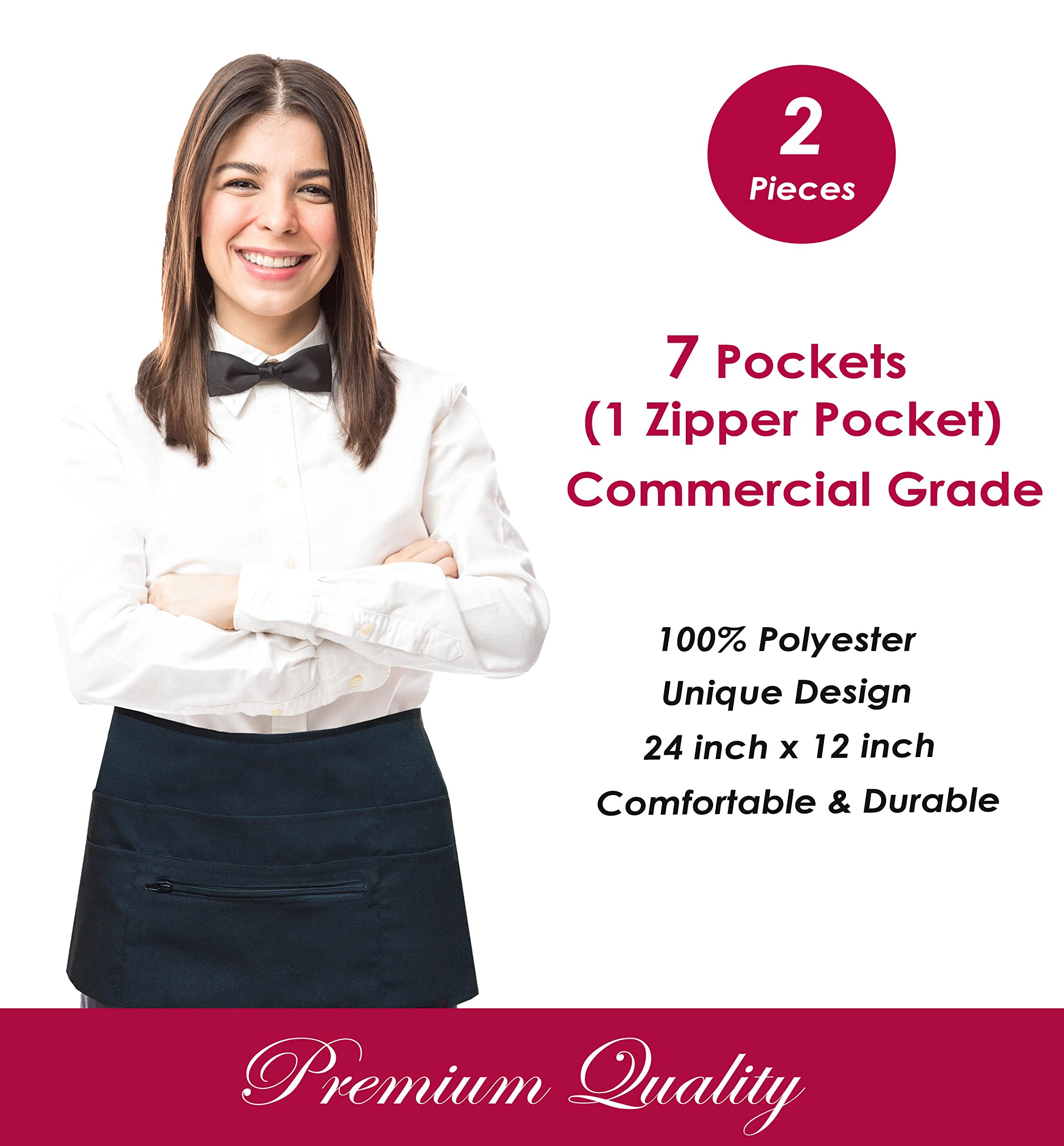 TEXVIDA easy-care, machine-washable apron for busy shifts.
