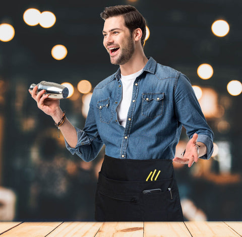 TEXVIDA universal half-apron for men and women in hospitality.