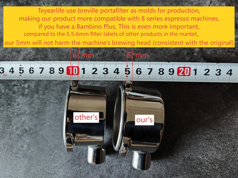 Teyearlife portafilter with basket and puck screen keeps grounds away from the brewing head.