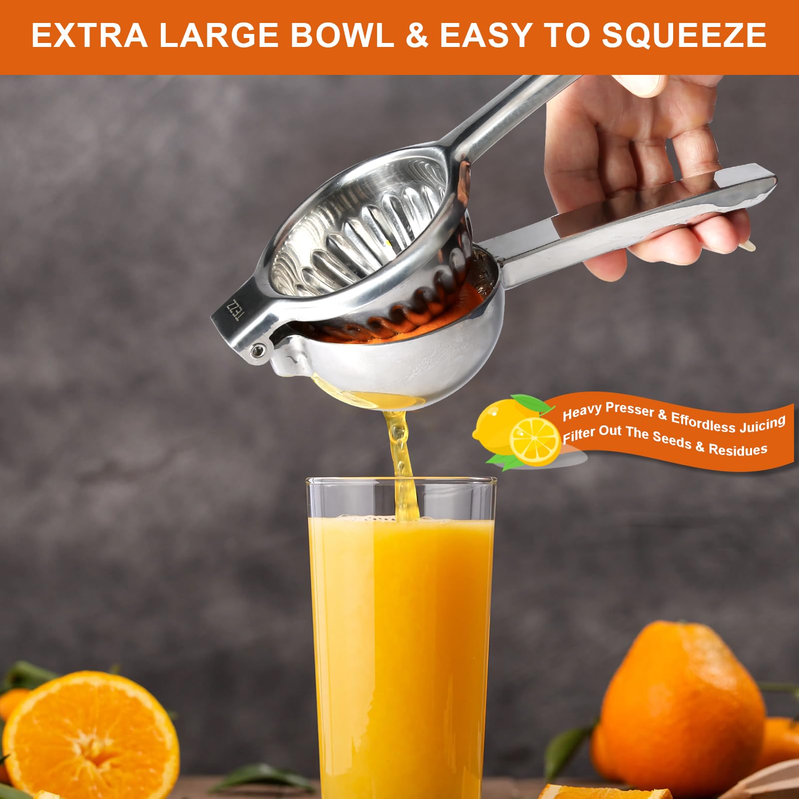 TEZZ citrus juicer for lemon orange and lime to preserve flavor