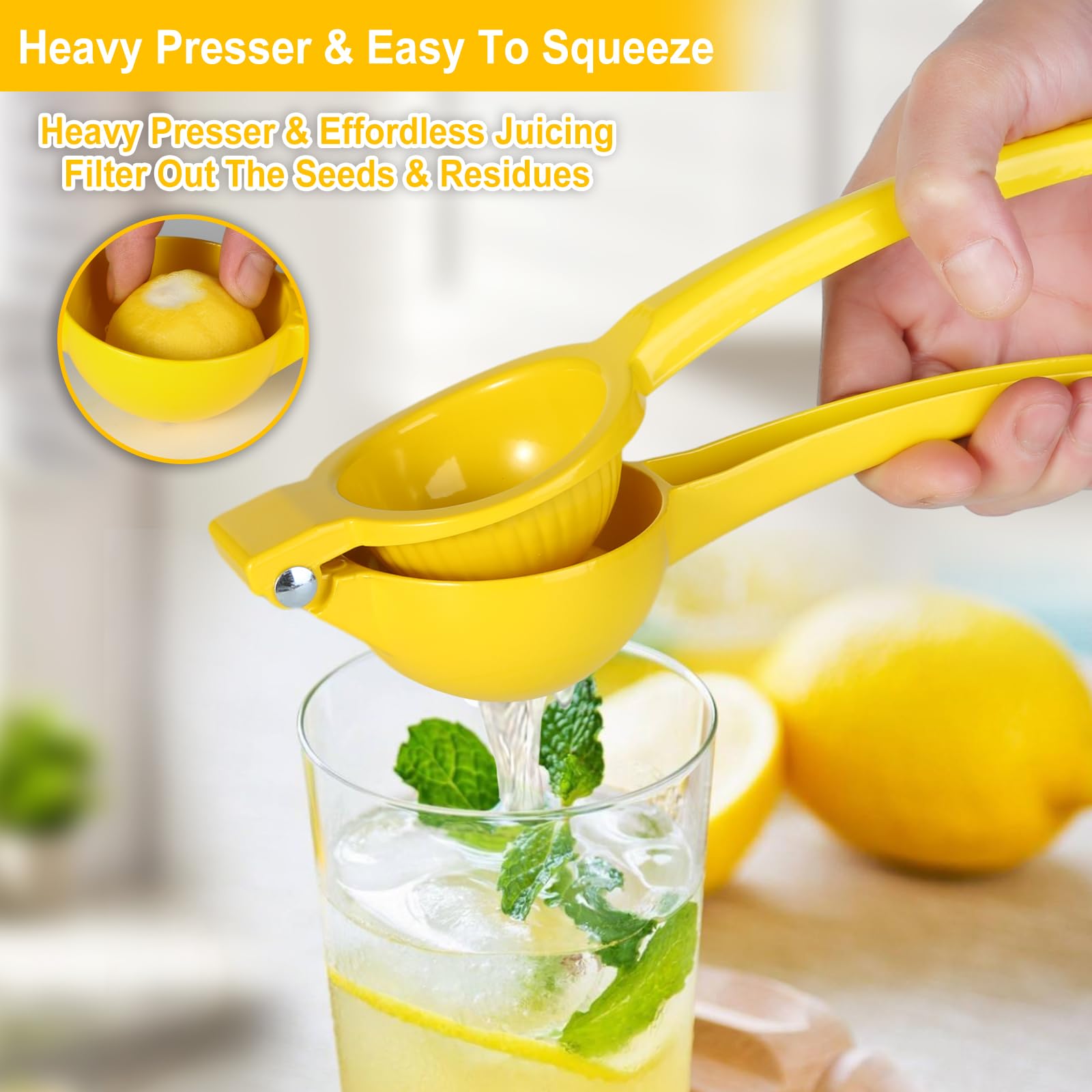 TEZZ citrus juicer with round bowl wide mouth for large lemons