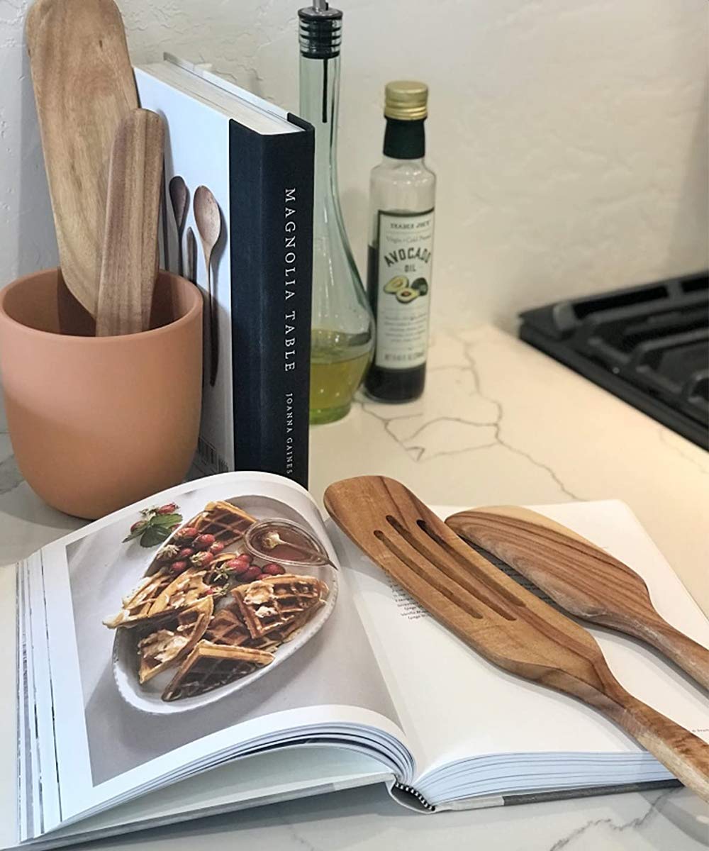 TEZZ spurtles are gentle on nonstick pans during cooking.
