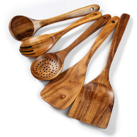 TEZZ wooden spatula for non-stick pans; gentle on cookware.