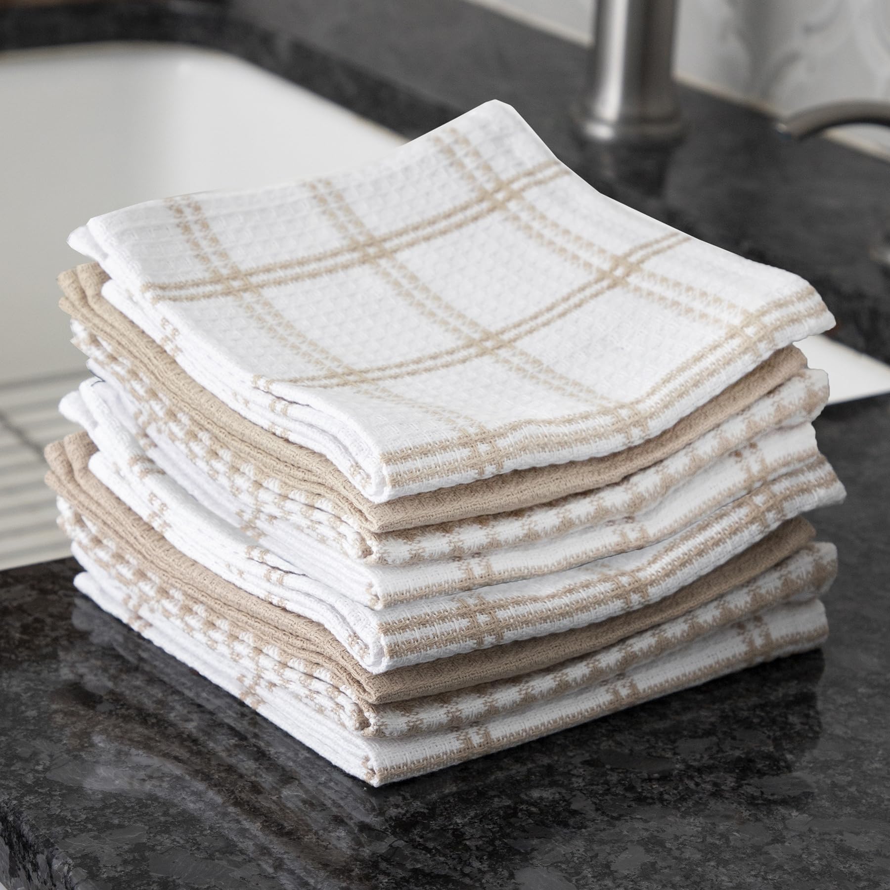 T-Fal Premium waffle cloths with reinforced stitching for long-lasting durability.
