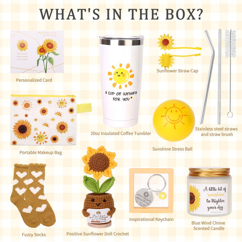 TFHESIRUUTFH Sunflower crochet doll with card offering heartfelt encouragement