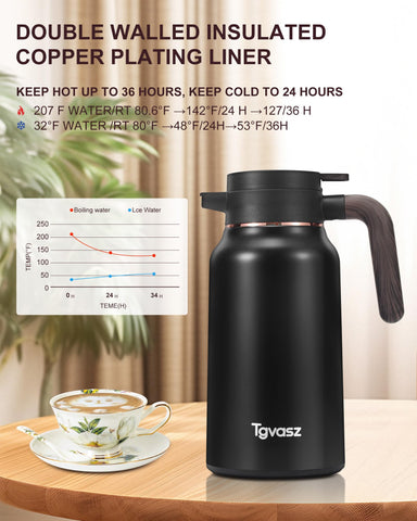 Tgvasz Thermal Carafe pours smoothly with one hand for busy mornings.