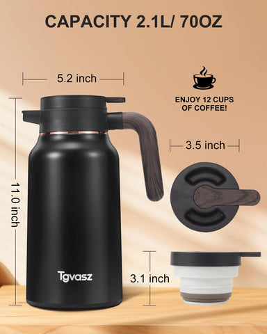 Tgvasz wide-mouth opening makes filling and cleaning easy.