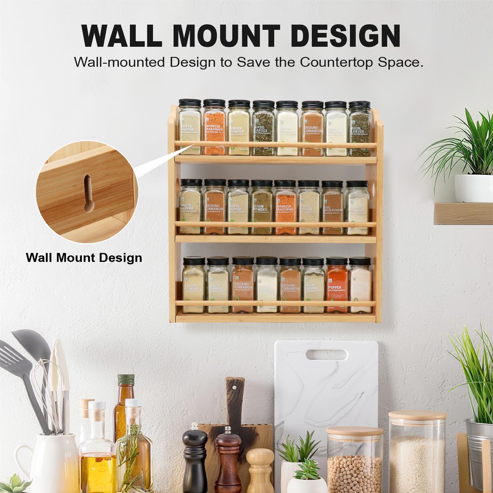 Thalomely assembly-ready spice rack with included tools for quick setup.