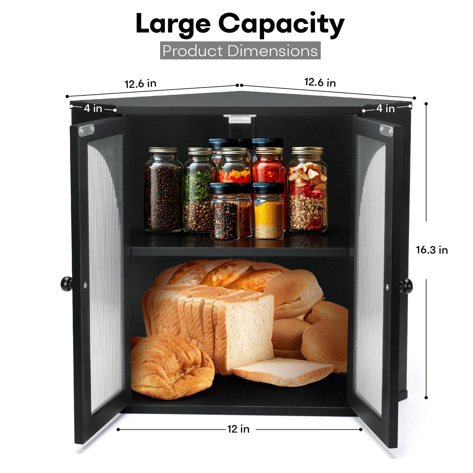 Thalomely adjustable divider adapts to bread, fruit, or tea canisters.