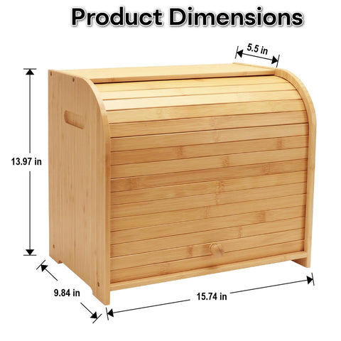 Thalomely bamboo bread box double-layer design for organized storage of bread