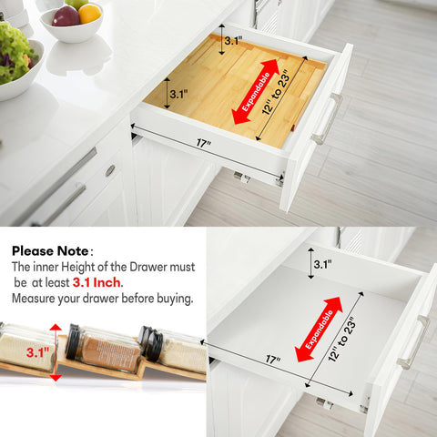 Thalomely bamboo material highlights durable, moisture-resistant surface in kitchen storage.