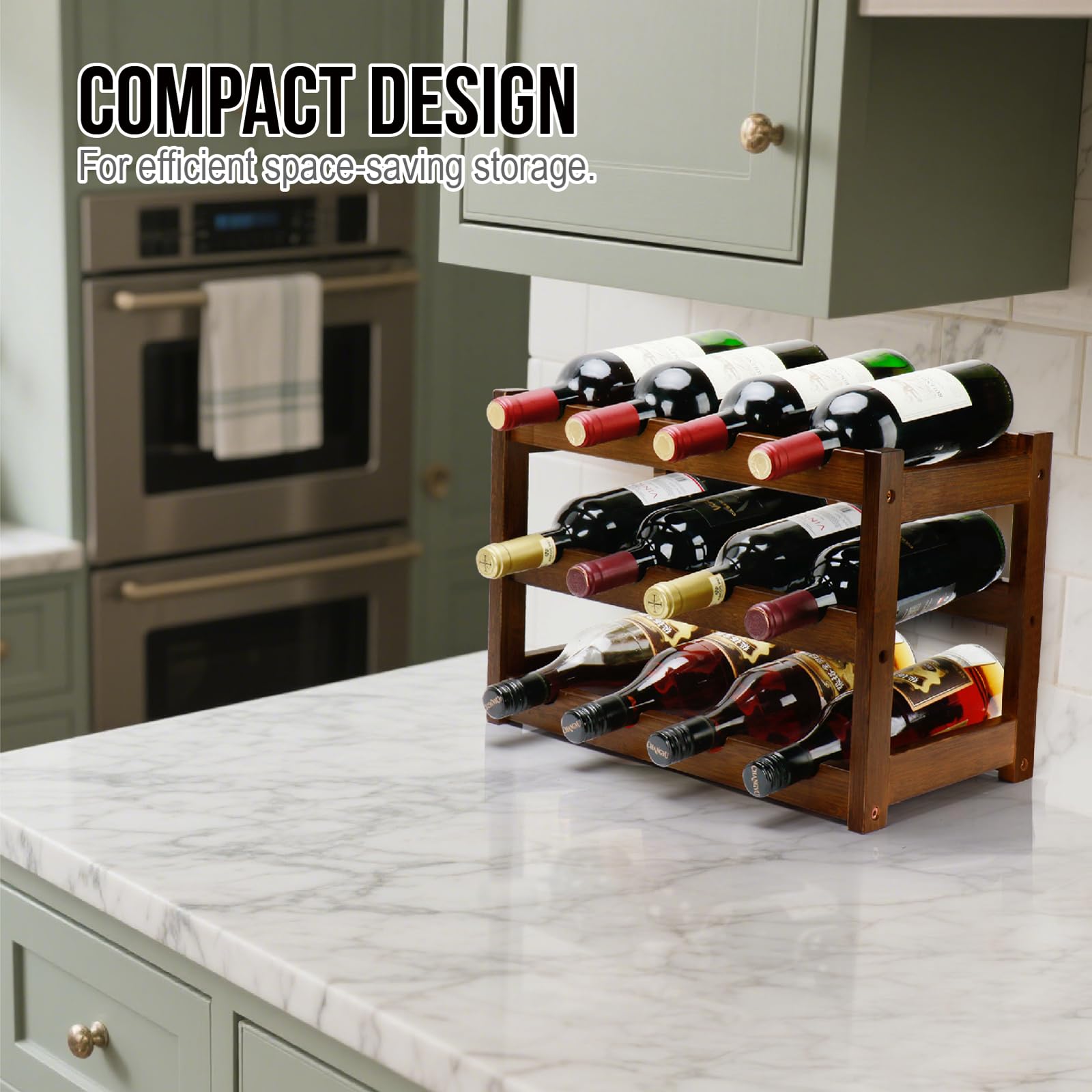 Thalomely bamboo durability highlights a sturdy, moisture-resistant wine display.