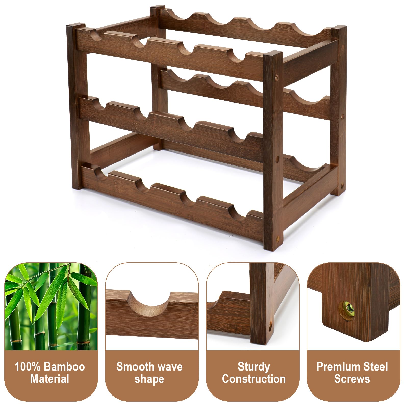 Thalomely bamboo wine rack presented as a thoughtful gift for wine lovers.