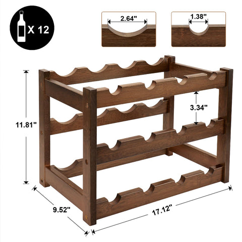 Thalomely open-frame bamboo rack for quick bottle access and visibility.