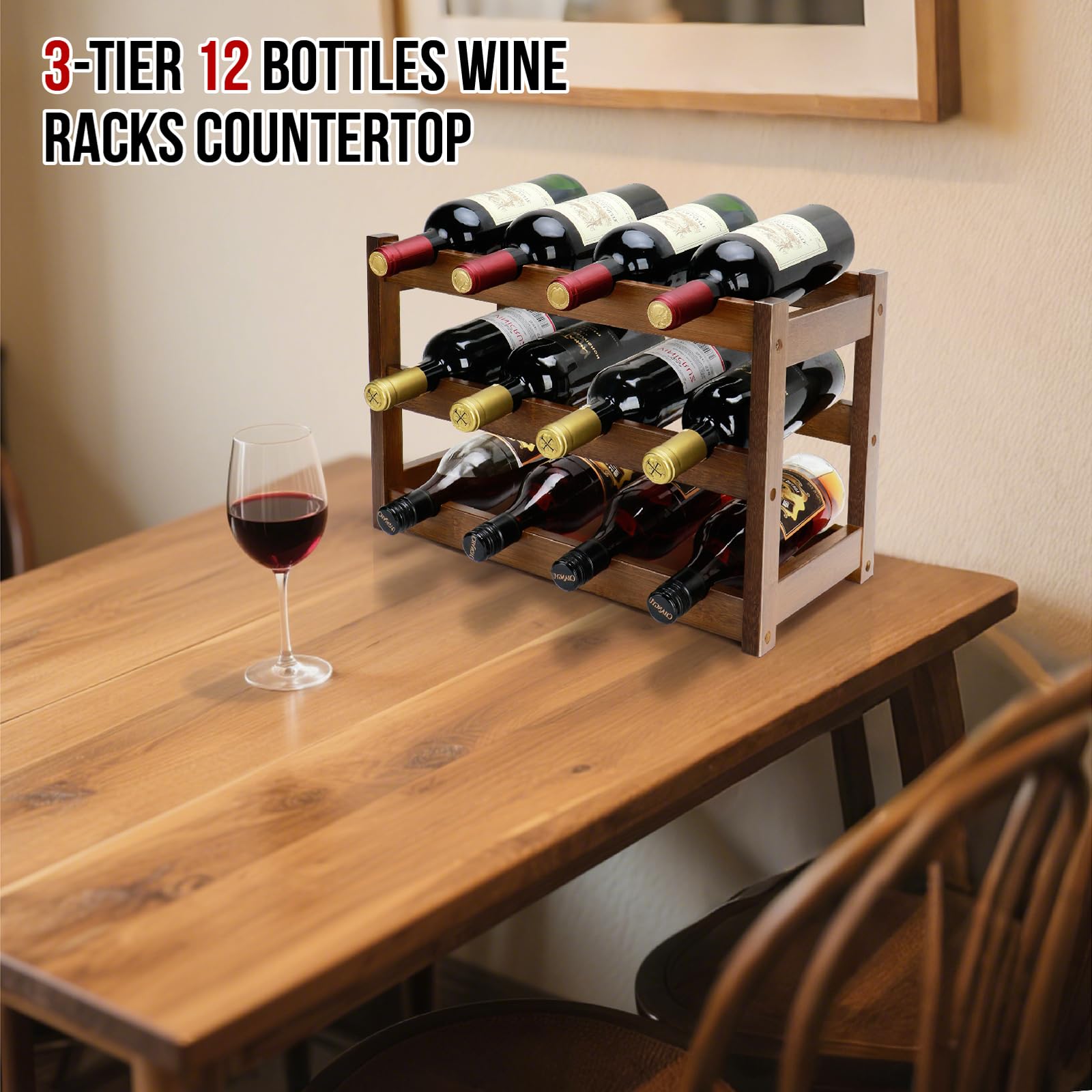 Thalomely tilted-storage design showing angled shelves for cork protection.