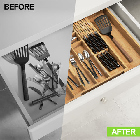 Deep 2.36 inch slots provide extra depth for taller utensils.