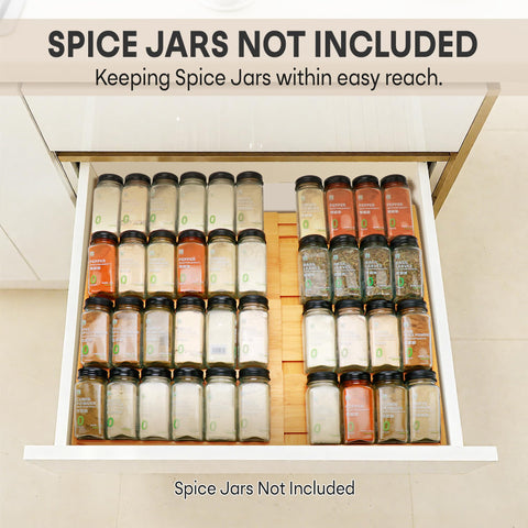 Thalomely four-tier spice insert highlighting large capacity for 48 jars.