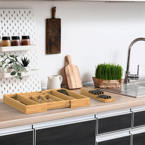 Durable bamboo construction from Thalomely adds natural warmth to drawers.