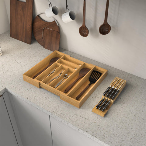 Expandable drawer design by Thalomely adapts to different drawer widths.