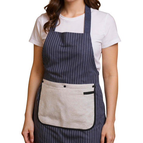 Thalzur apron cross-back strap improves balance and comfort during cooking