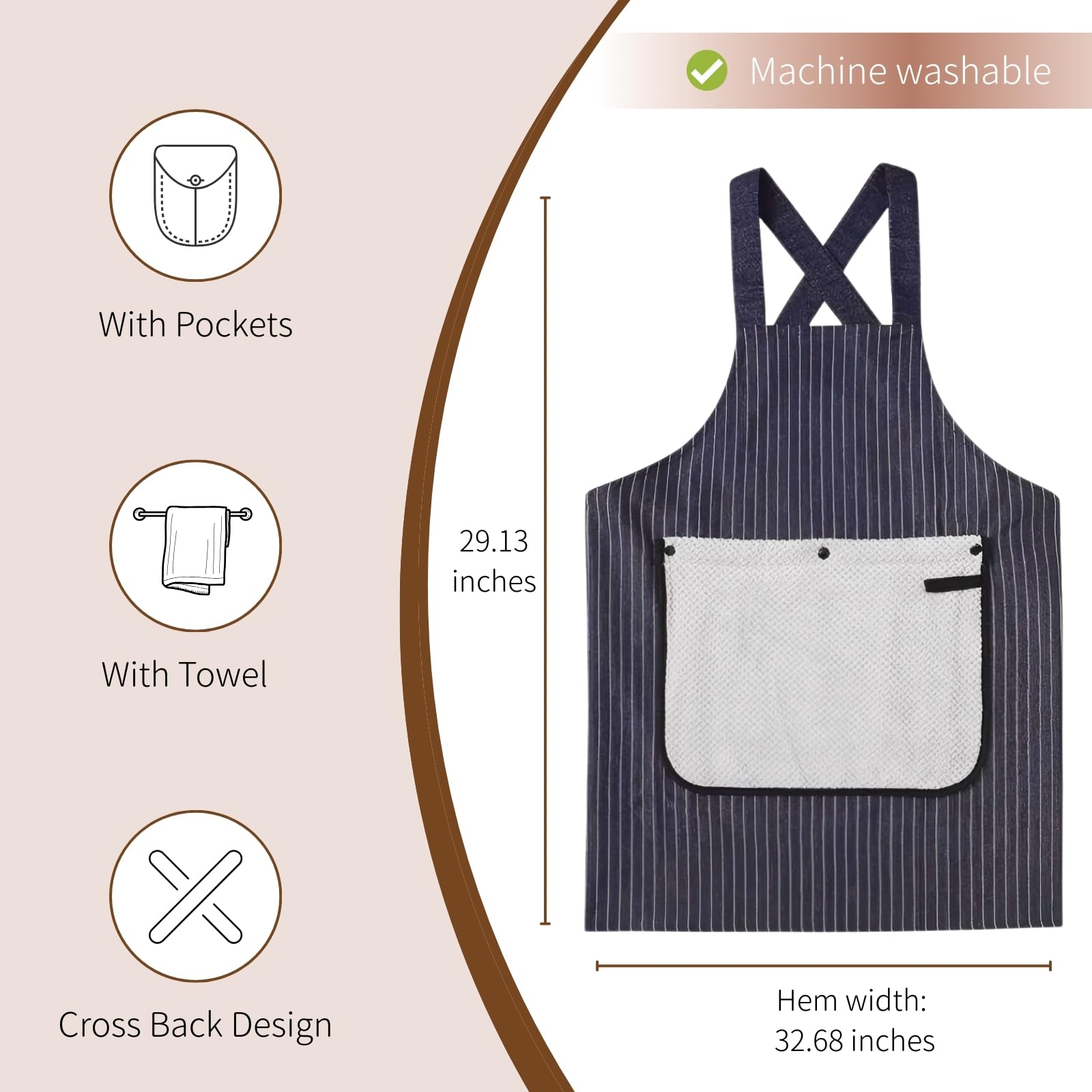 Thalzur apron front pockets keep tools within reach