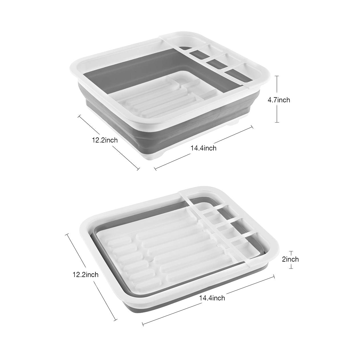 Thanstar rack with built-in utensil area keeps cutlery organized after meals