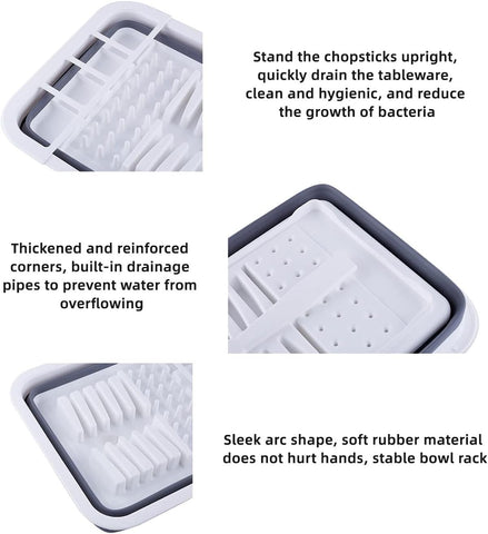 Thanstar dish rack with built-in utensil area keeps cutlery organized.