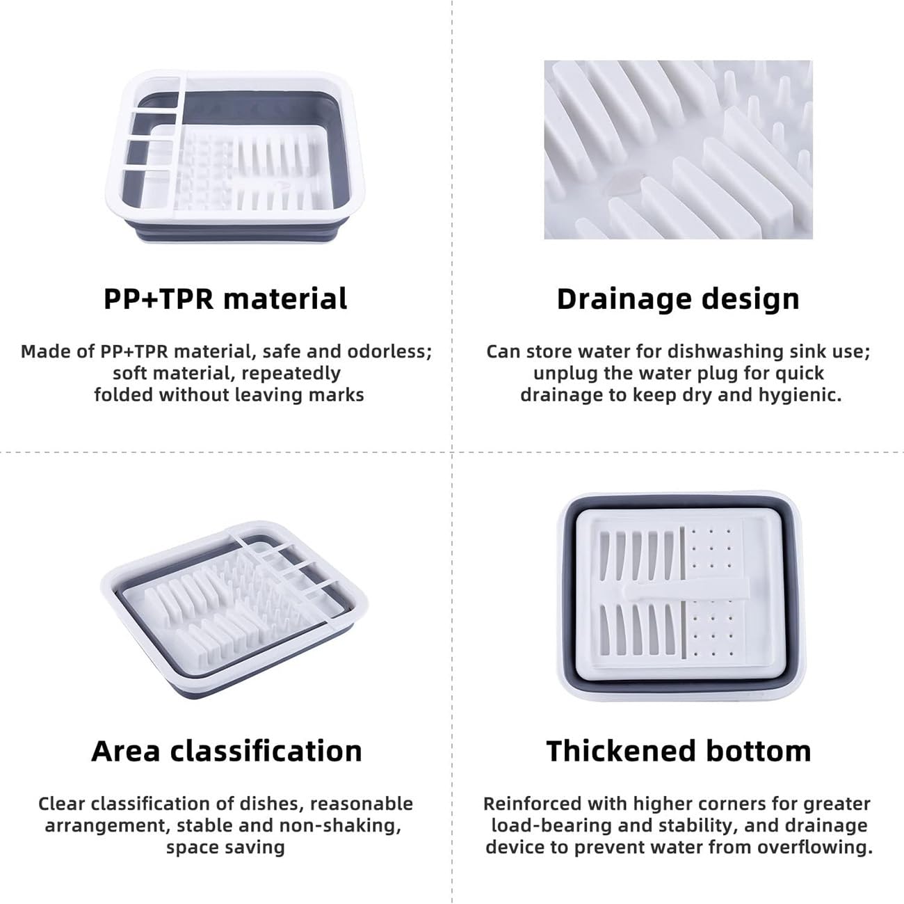 Thanstar swivel drain strip guides water into the sink, reducing mess.