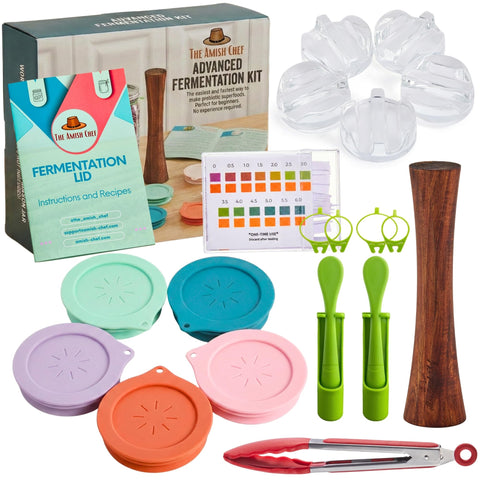 The Amish Chef Advanced Fermentation Kit wide-mouth lid closeup shows airtight seal