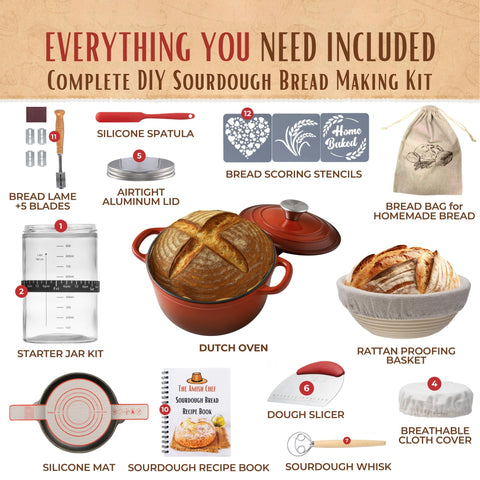 The Amish Chef rattan proofing basket shapes dough for airy loaves with a rustic finish.
