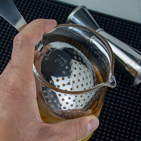 The Art of Craft Julep Strainer fits standard mixing glasses for versatility