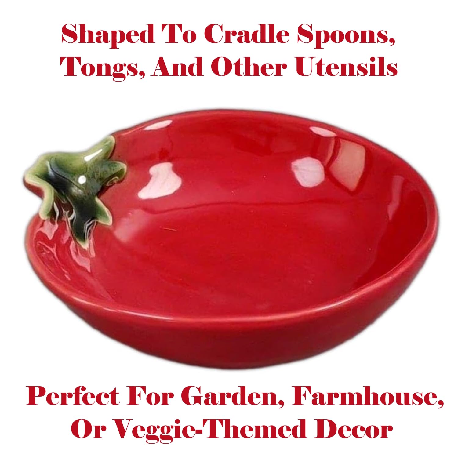 Compact 5-inch square spoon rest fits small counters and tabletops.
