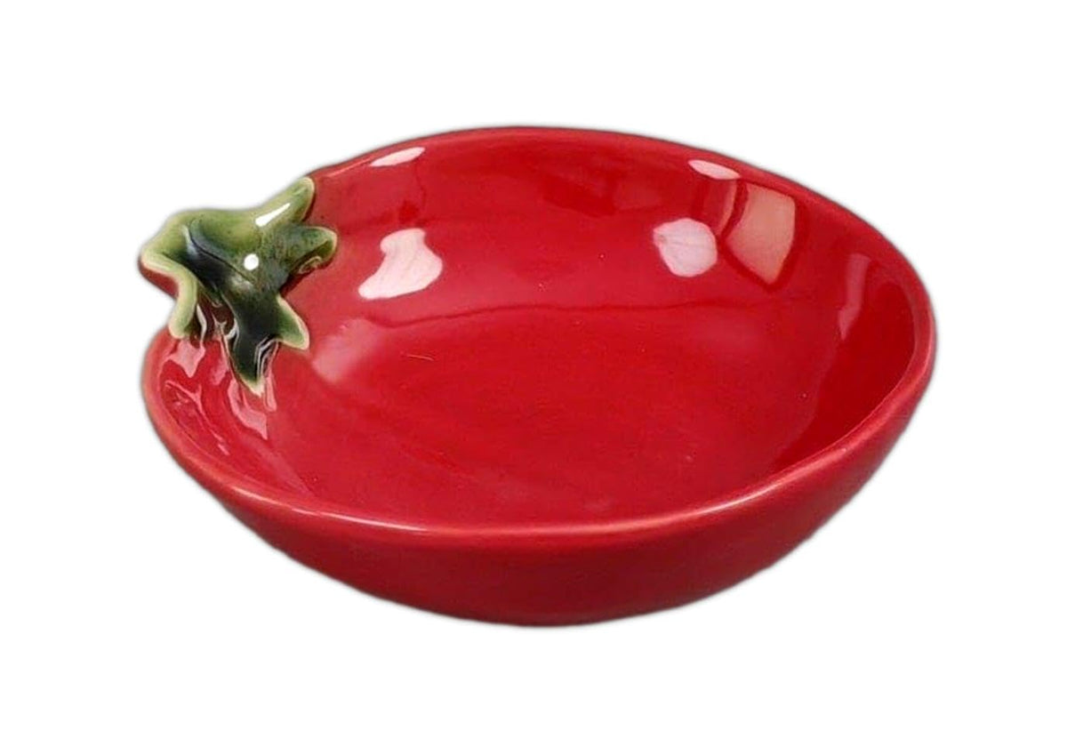 The Bridge Collection tomato spoon rest bowl keeps counters clean while cooking.