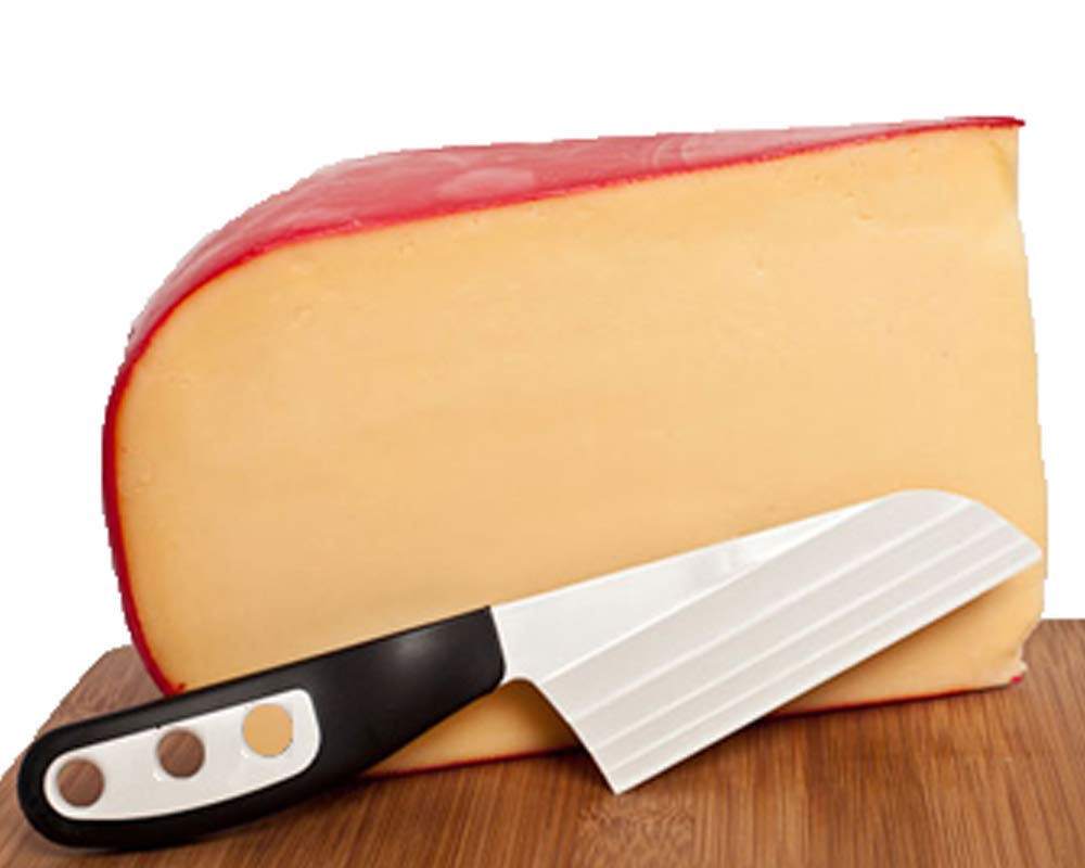 The Cheese Knife BKP2 with black handle provides a comfortable grip for effortless slicing.