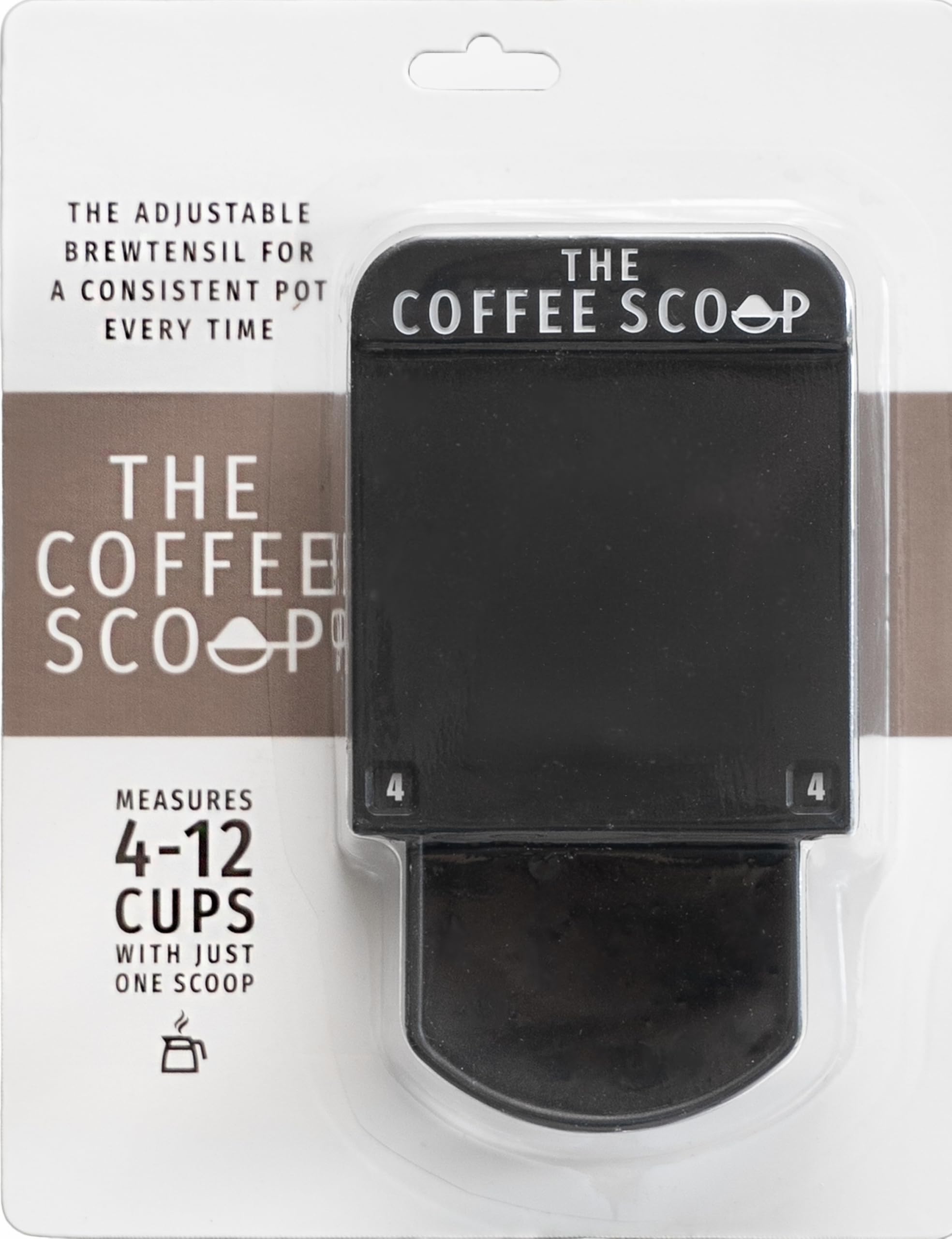 The Coffee Scoop adjustable 4-12 cup measure in action for precise pots.