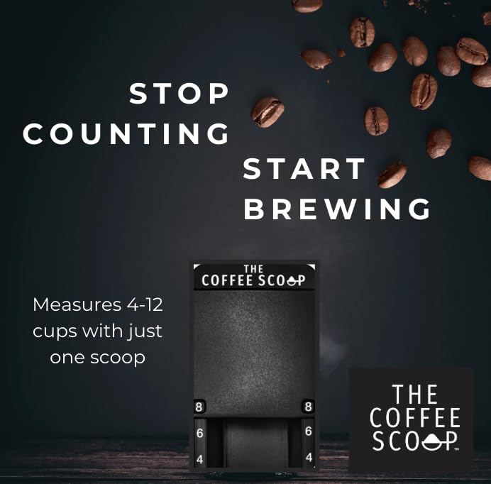 The Coffee Scoop shows one-scoop consistency for perfect pots.