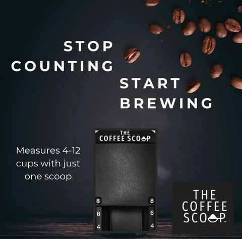 The Coffee Scoop shows one-scoop consistency for perfect pots.
