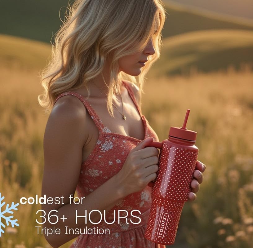 The Coldest Water 36 oz tumbler fits most cup holders for daily use.