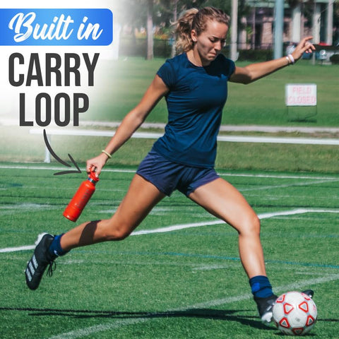 The Coldest Water stealth black 32 oz bottle with straw lid, top view, shows leak-resistant design