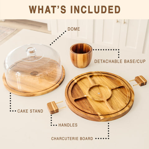The Foundry House crystal-clear lid preserves freshness while displaying treats.