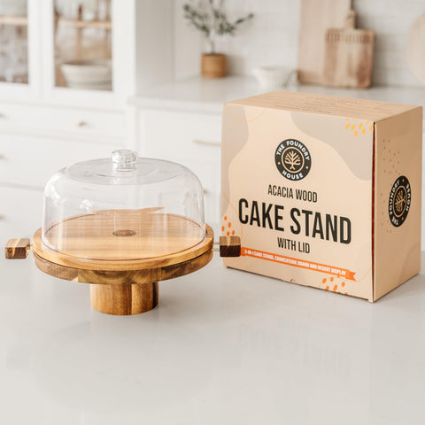 The Foundry House split-design acacia board enables versatile serving setups.
