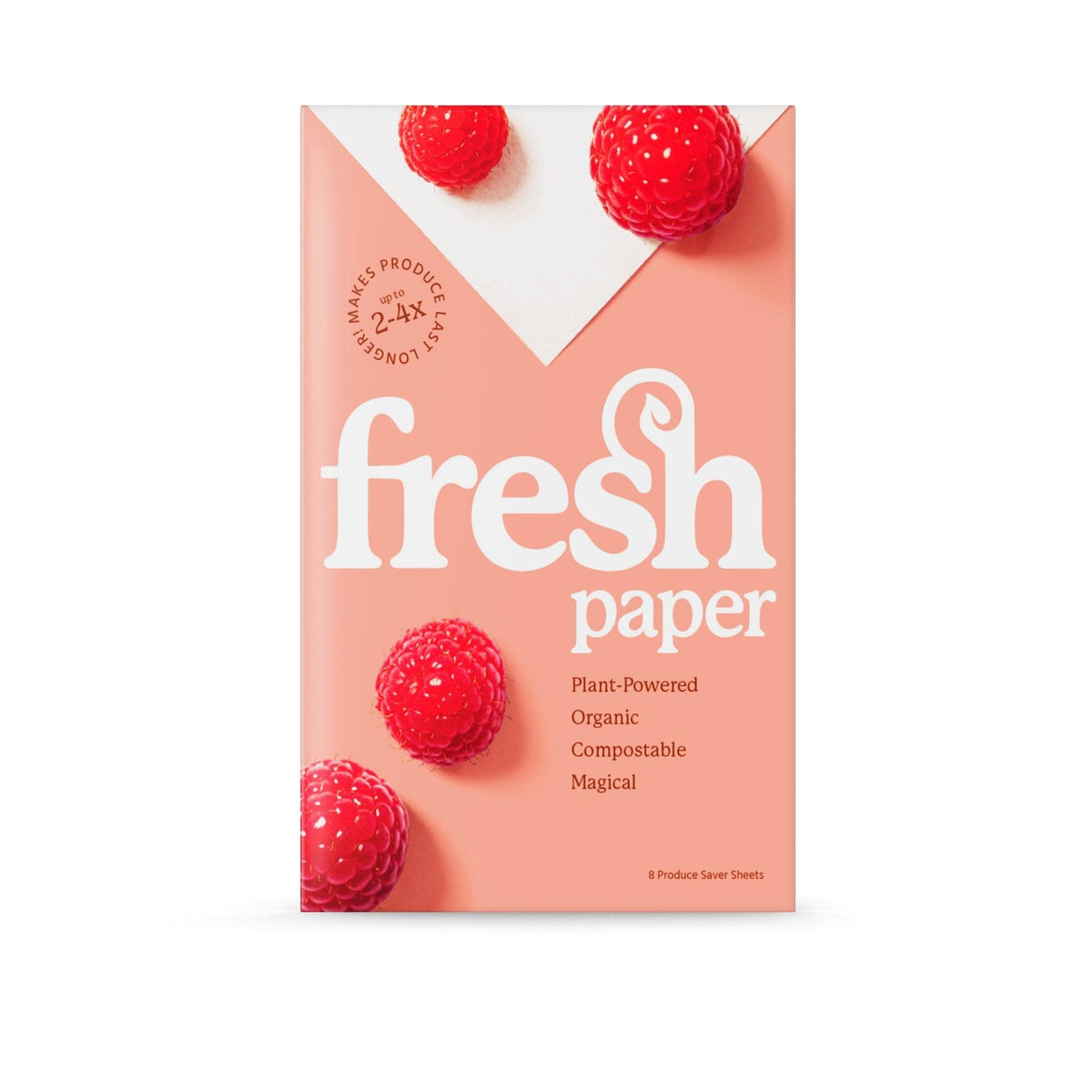 The FreshGlow Co FRESHPAPER 8 sheets pack preserves produce freshness longer.