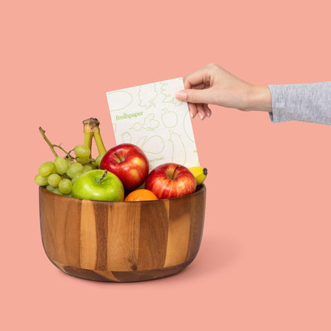 The FreshGlow Co FRESHPAPER cut-to-fit sheets adapt to small containers.
