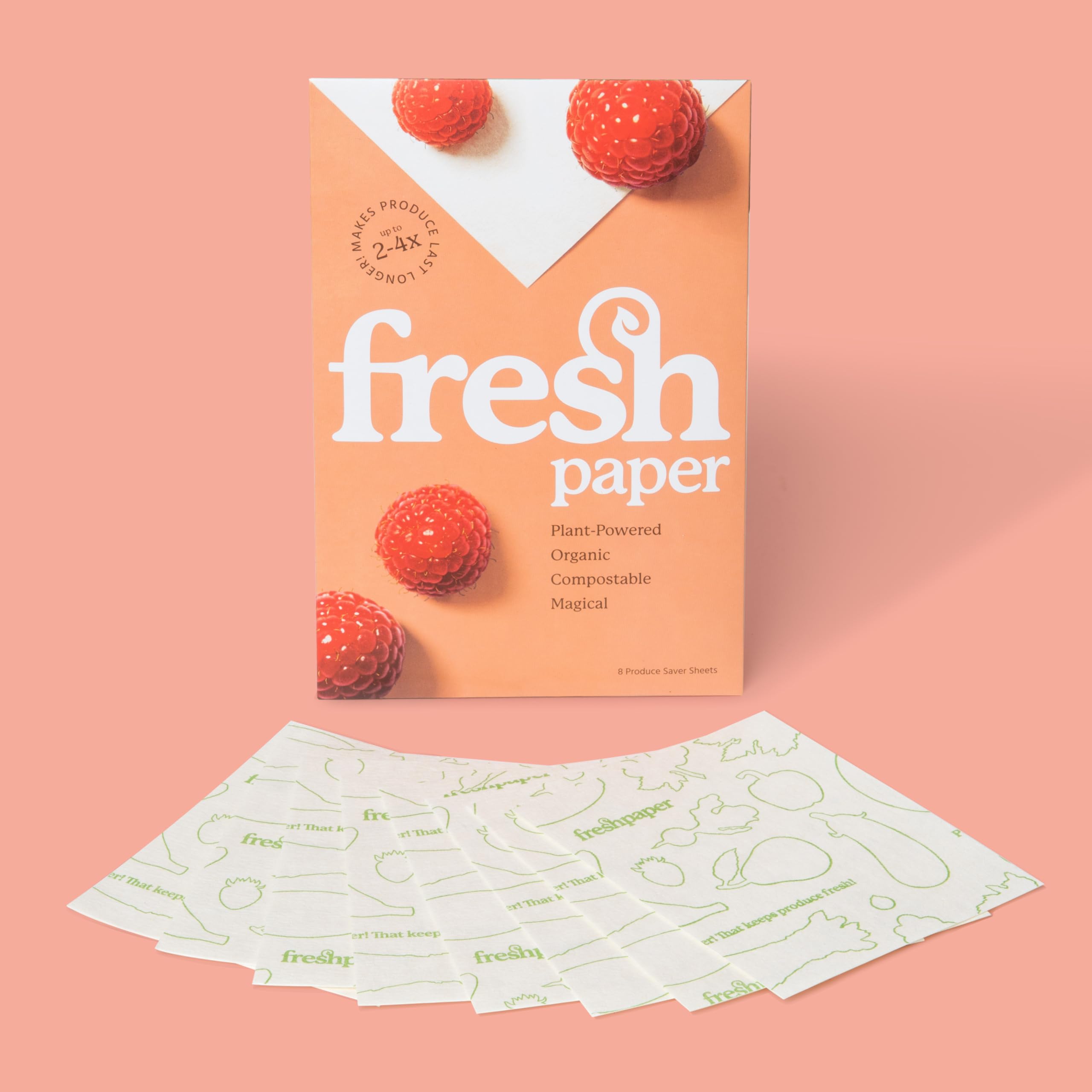 The FreshGlow Co FRESHPAPER preserves produce life through natural botanicals.