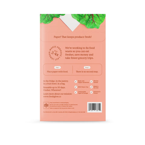 The FreshGlow Co FRESHPAPER fragrance fades as sheets are exhausted.