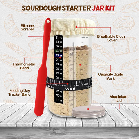 The Kitchen Emporium feeding tracker keeps sourdough feeding organized.