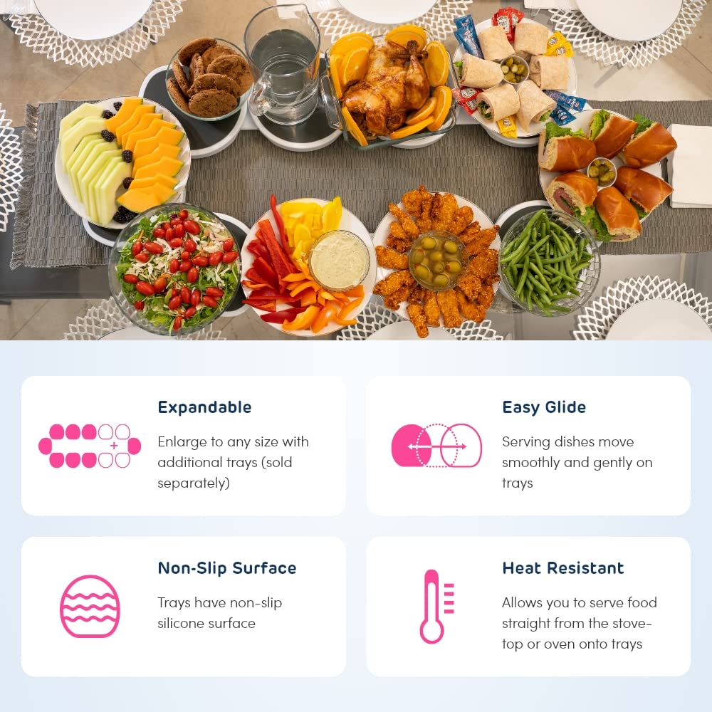 Easy 2-minute assembly of The Lazy Susan Revolution on a dining table.